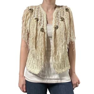 Estelle by Estelle Gracer | Vintage 1991 Knit Western Boho Fringe Medallion Vest
